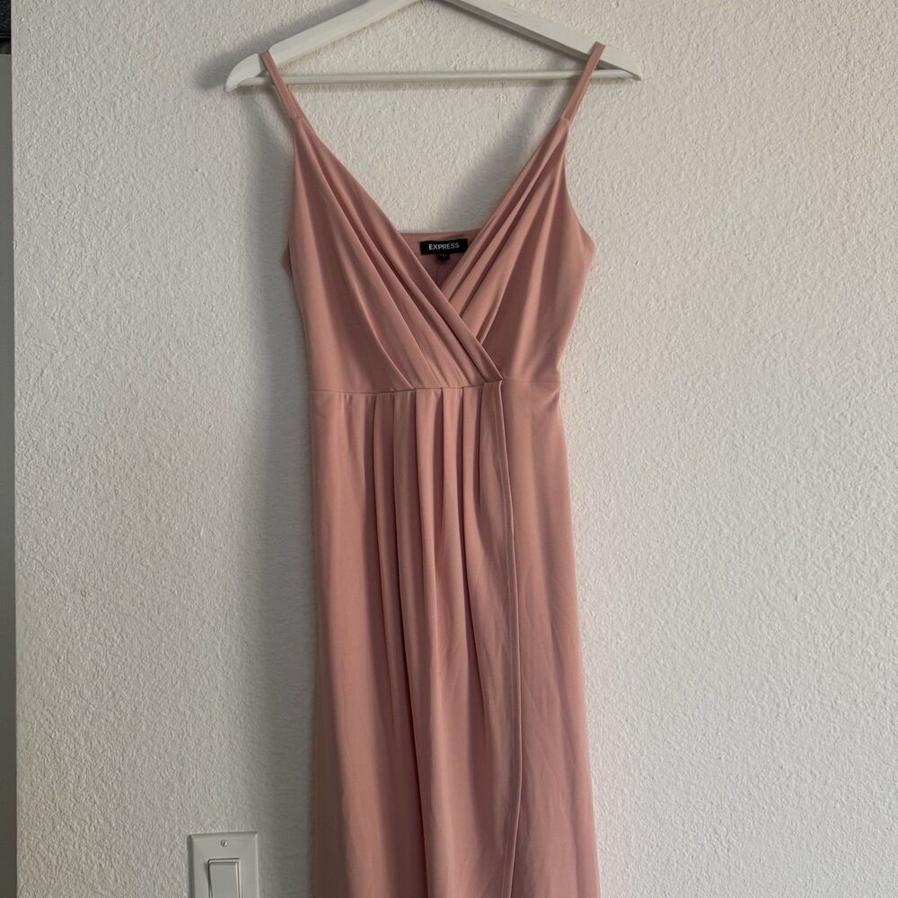 NWT Express Maxi Slip Dress 2 Light Pink Wedding Guest Y2K Fairy Prom Vacation - Picture 12 of 16